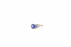 Bague saphir diamants en platine - Castafiore