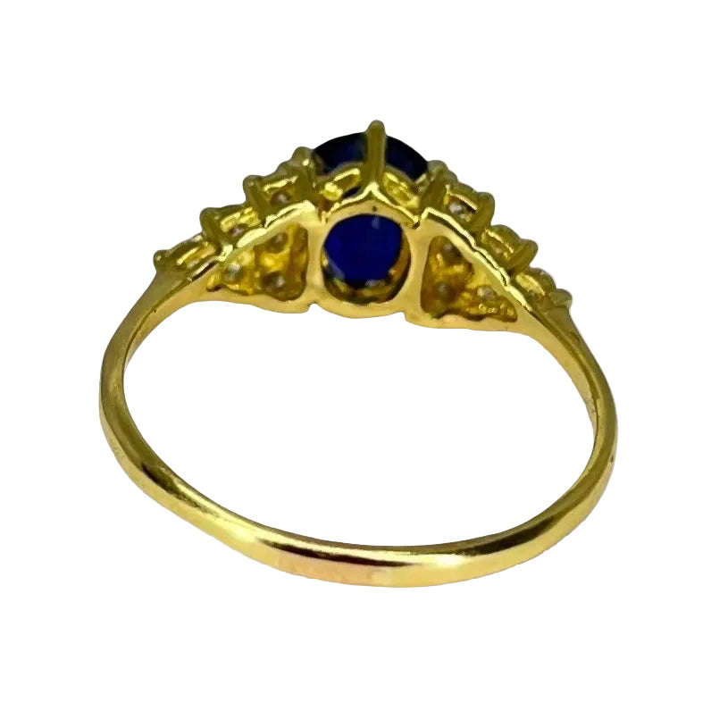 Bague Saphir en or jaune et diamants - Castafiore