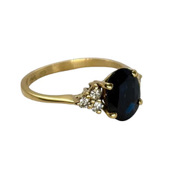 Bague Saphir en or jaune et diamants - Castafiore