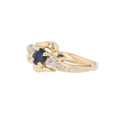 Bague saphir en or jaune et or blanc - Castafiore