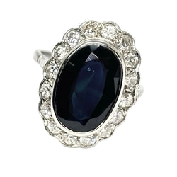 Bague Saphir en platine et diamants - Castafiore