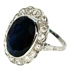 Bague Saphir en platine et diamants - Castafiore