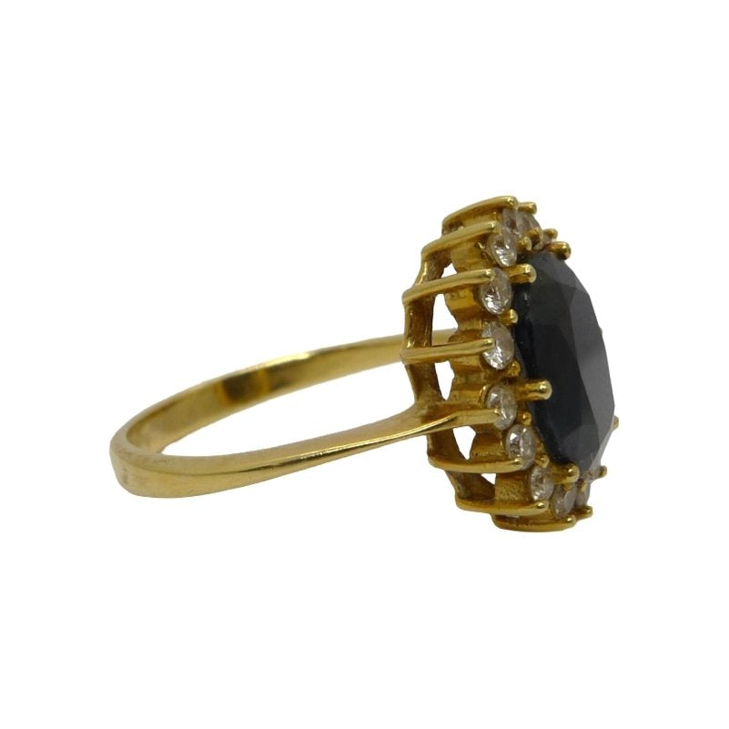 Bague Saphir et diamants en or jaune - Castafiore