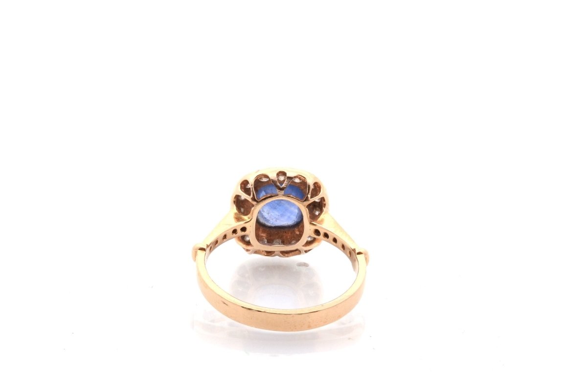 Bague saphir et diamants en or jaune - Castafiore