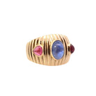 Bague saphir et tourmalines cabochon en or - Castafiore