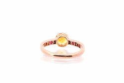 Bague saphir jaune, diamants et saphirs roses - Castafiore