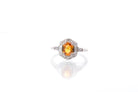 Bague saphir jaune et diamants en or blanc - Castafiore