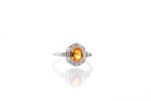 Bague saphir jaune et diamants en or blanc - Castafiore