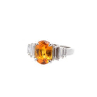 Bague saphir jaune et diamants en platine - Castafiore