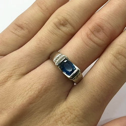 Bague Saphir non - chauffé en or blanc - Castafiore