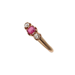 Bague Saphir rose diamants en or - Castafiore