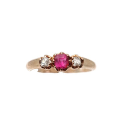 Bague Saphir rose diamants en or - Castafiore