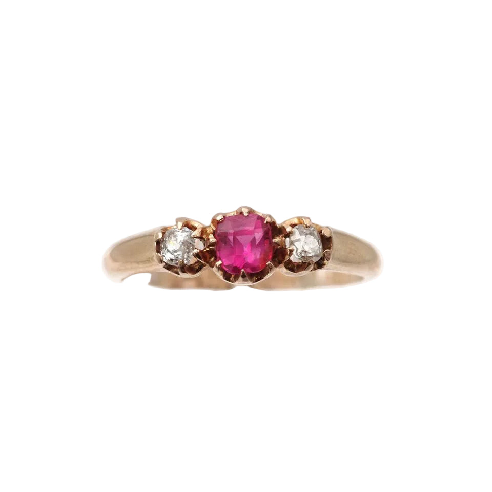 Bague Saphir rose diamants en or - Castafiore