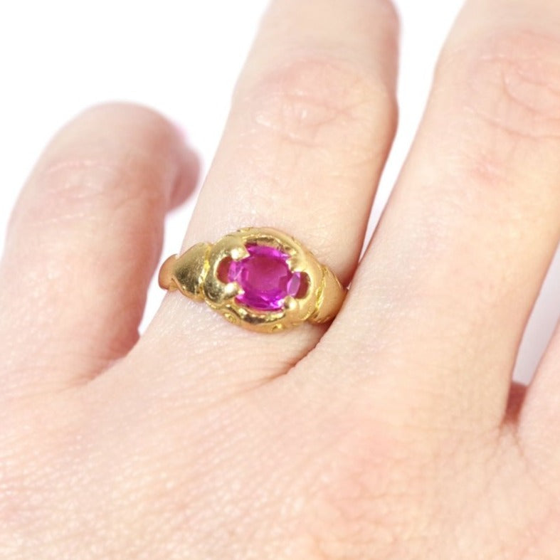 Bague saphir rose en or - Castafiore