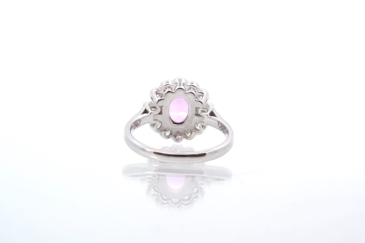 Bague saphir rose et diamants - Castafiore