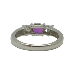 Bague Saphir rose et diamants en or blanc - Castafiore