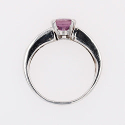 Bague Saphir rose et diamants en or blanc - Castafiore