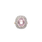 Bague saphir rose et diamants en or rose et platine - Castafiore