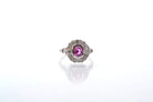 Bague saphir rose et diamants en platine - Castafiore