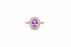 Bague saphir rose et diamants en platine - Castafiore