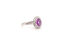 Bague saphir rose et diamants en platine - Castafiore