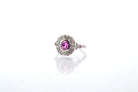 Bague saphir rose et diamants en platine - Castafiore