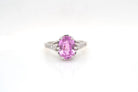 Bague saphir rose ovale et diamants en platine - Castafiore