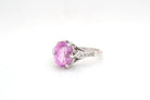 Bague saphir rose ovale et diamants en platine - Castafiore