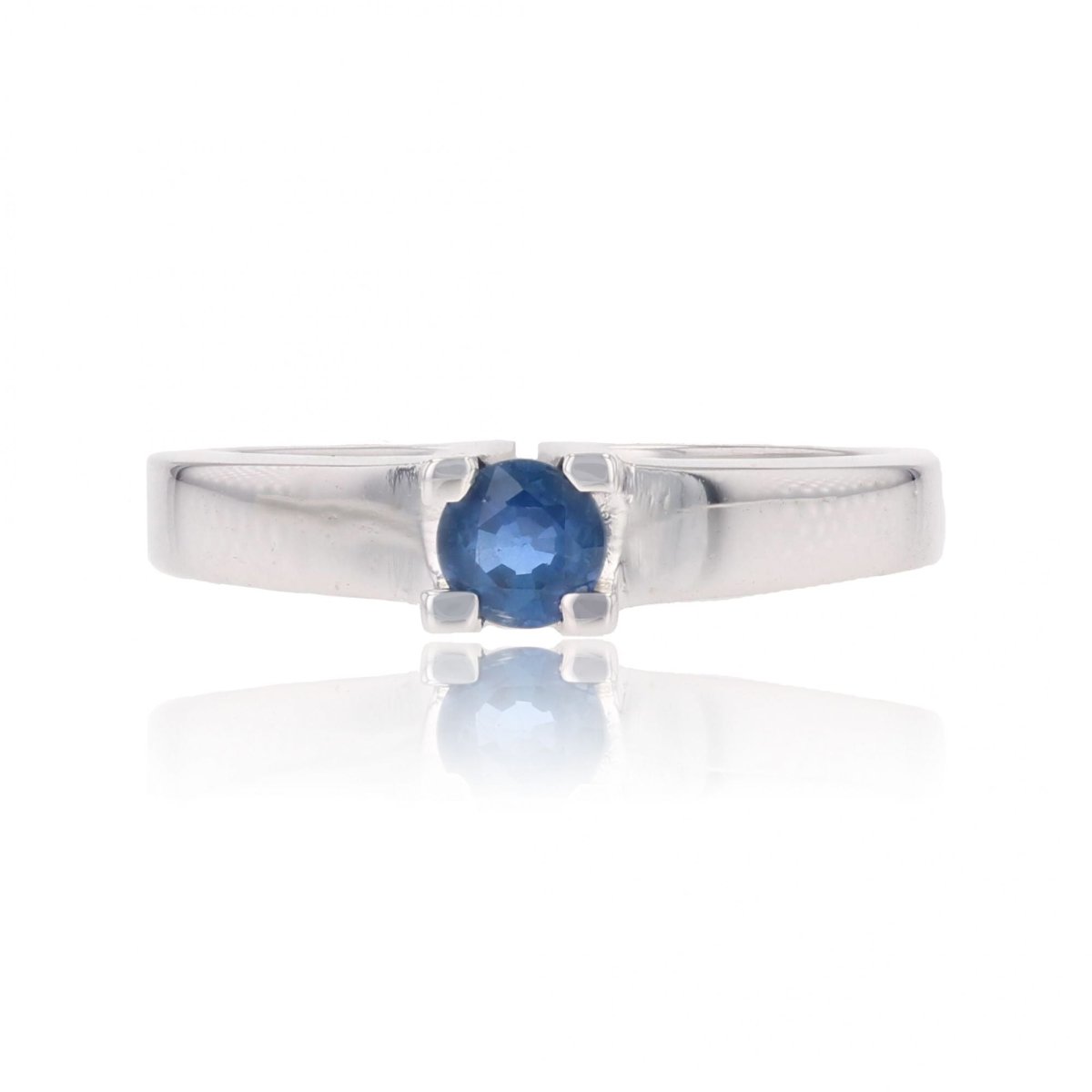 Bague Saphir solitaire en or blanc - Castafiore