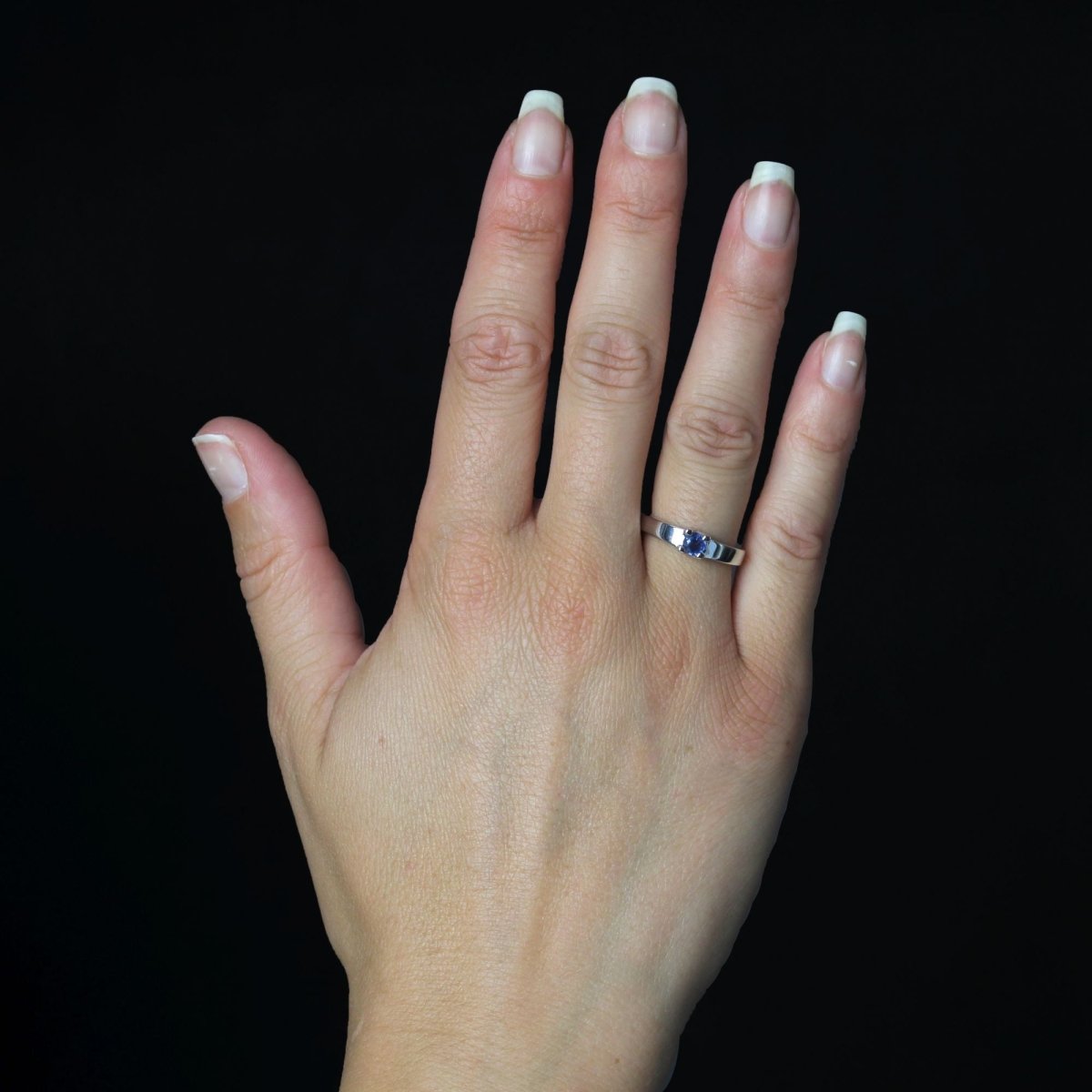 Bague Saphir solitaire en or blanc - Castafiore