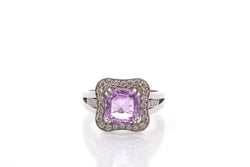 Bague Saphir violet de Ceylan en platine - Castafiore