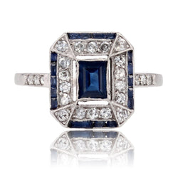 Bague saphirs et diamants Art Déco - Castafiore