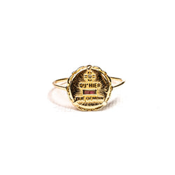 Bague sentimentale Augis, médaille d'amour en or jaune - Castafiore