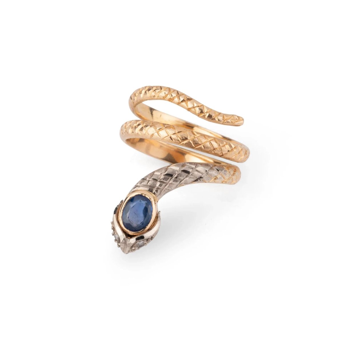 Bague serpent bi - colore en saphir - Castafiore