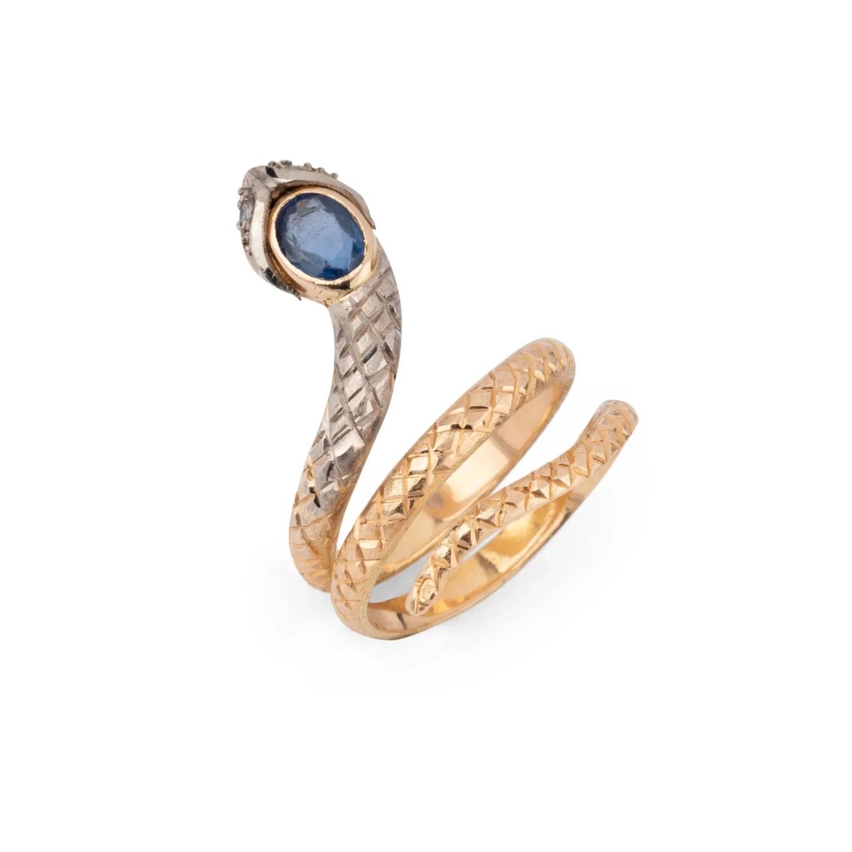 Bague serpent bi - colore en saphir - Castafiore