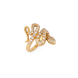 Bague serpent en diamant et or jaune - Castafiore