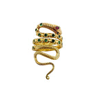 Bague Serpent en or jaune, émeraude, saphirs et rubis - Castafiore