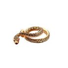 Bague Serpent en or rose, rubis et diamant - Castafiore