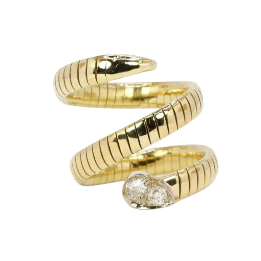 Bague serpent tubogas diamants 0,4 ct - Castafiore