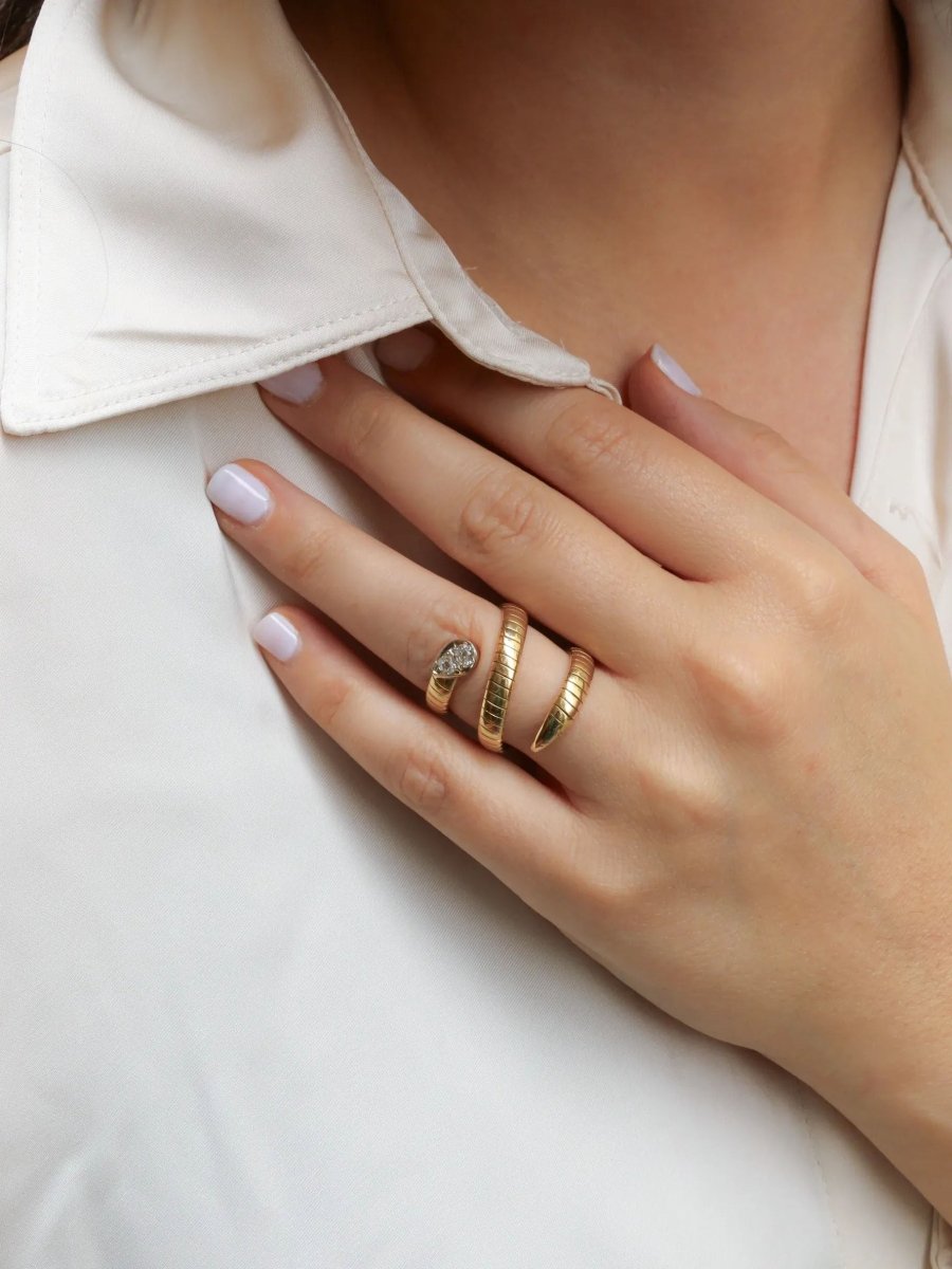 Bague serpent tubogas diamants 0,4 ct - Castafiore