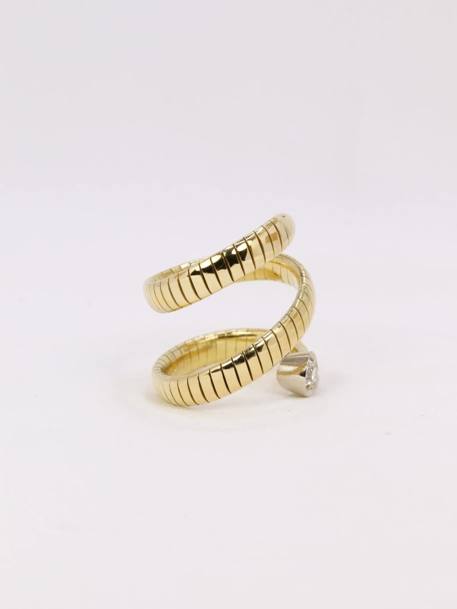 Bague serpent tubogas diamants 0,4 ct - Castafiore