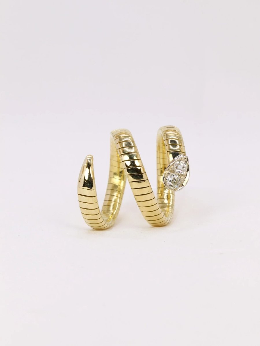 Bague serpent tubogas diamants 0,4 ct - Castafiore