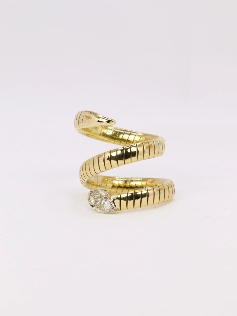 Bague serpent tubogas diamants 0,4 ct - Castafiore
