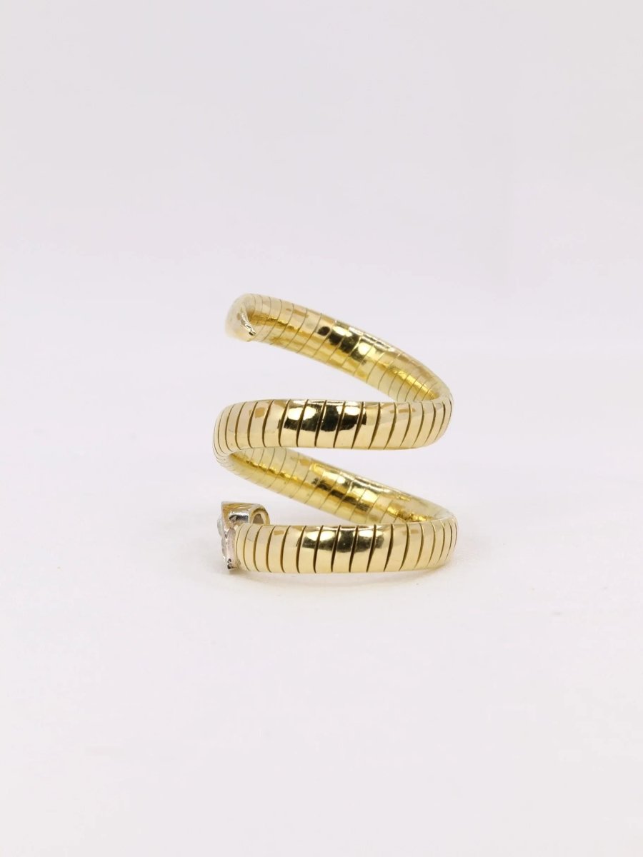 Bague serpent tubogas diamants 0,4 ct - Castafiore
