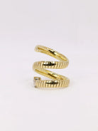 Bague serpent tubogas en or jaune et diamant - Castafiore