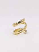 Bague serpent tubogas en or jaune et diamant - Castafiore