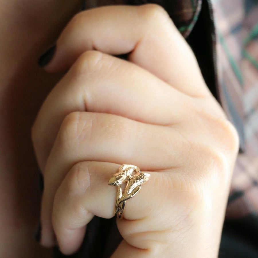 Bague serpent vintage or rose - Castafiore