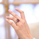 Bague sertie d’un rubellite en or 18k et platine - Castafiore