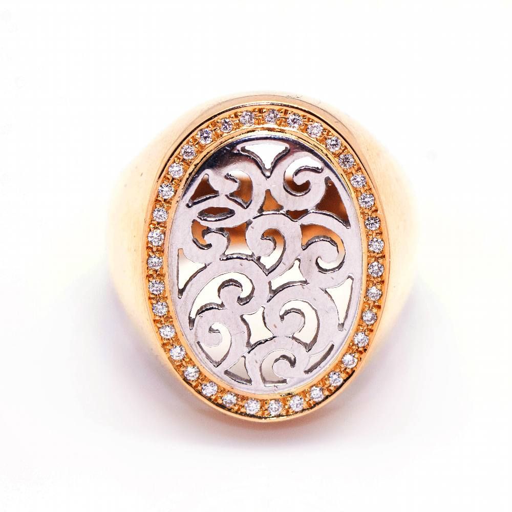Bague SIGNAL en or blanc, or rose et diamants - Castafiore