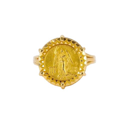 Bague signe du zodiaque Vierge or jaune - Castafiore
